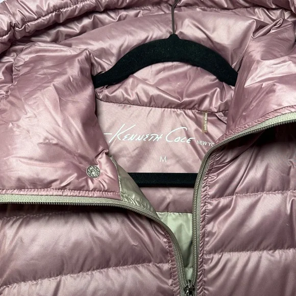 Kenneth Cole Women’s Mauve Pink Down Ruched Packable Jacket | M - Picture 3 of 8